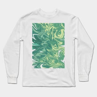 ABSTRACT LIQUIFY EFFECT GREEN YELLOW PASTEL COLOR Long Sleeve T-Shirt